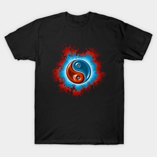 yin yang fire design T-Shirt